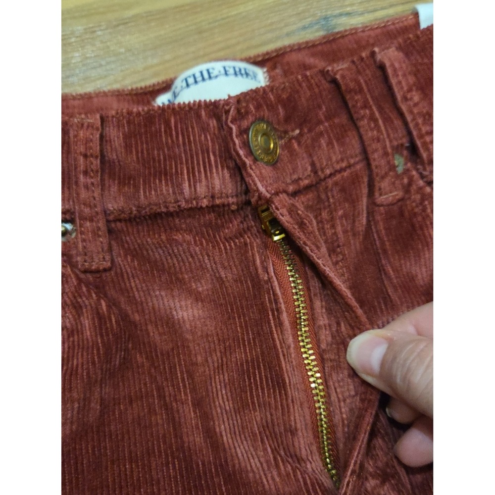 NWTWe The Free Risk Taker Cord Jeans Rust Boho Hippie Indie 28 Earthy Retro Mid - Picture 4 of 7